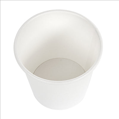 PETITS POTS 105 ML (3,5 oz) 210 + 18 PE G/M2 Ø6,15/4,55x5,8 CM BLANC CARTON (1000 UNITÉS)