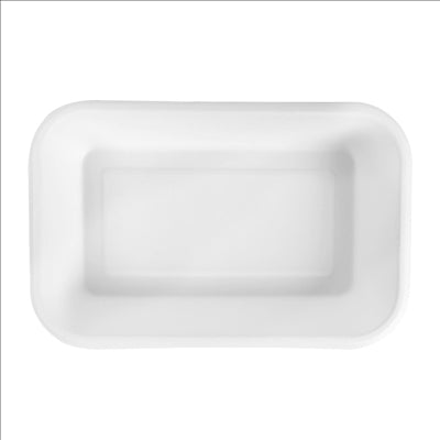 PLATEAUX 'BIONIC' 710 ML 21,5x14x3,7 CM BLANC BAGASSE (600 UNITÉS)