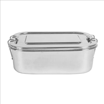 RÉCIPIENT AVEC COUVERCLE 'ARTINOX' 1300 ML 18x13x5 CM ARGENTE INOX (12 UNITÉS)