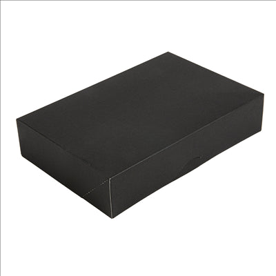 BOÎTES CATERING, PLATE 'THEPACK' 250 G/M2 19x28x6 CM NOIR CARTON ONDULÉ NANO-MICRO (100 UNITÉS)
