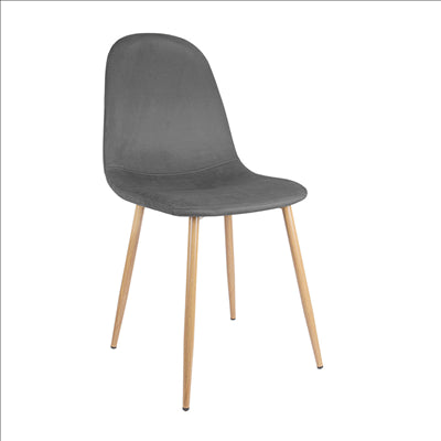 CHAISE 'SUPRA-TEK'  54x45x87 CM GRIS VELOURS (4 UNITÉS)