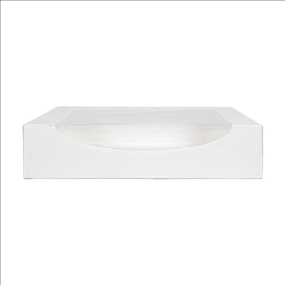 RÉCIPIENTS SUSHI+FÊNETRE 'THEPACK' 230 G/M2 + OPP 23x23x5 CM BLANC CARTON ONDULÉ NANO-MICRO (300 UNITÉS)
