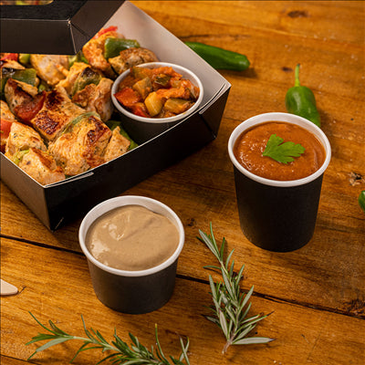 PETITS POTS 120 ML (4 oz) 210 + 18 PE G/M2 Ø6/4,5x6,5 CM NOIR CARTON (1000 UNITÉS)