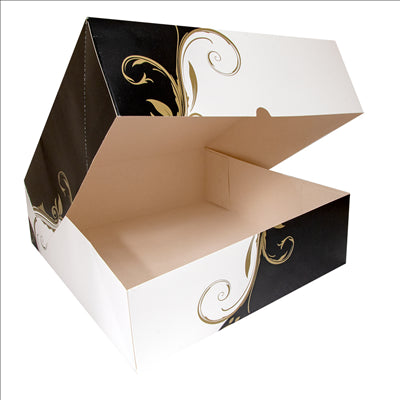 BOÎTES PATISSERIES SANS FENÊTRE 'THEPACK CLASSIC' 250 G/M2 32x32x10 CM BLANC CARTON ONDULÉ NANO-MICRO (100 UNITÉS)