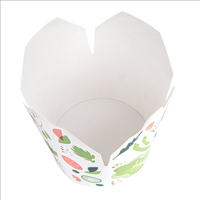 RÉCIPIENTS SALADIERS 'SALAD' 1000 ML 305 + 18 PE G/M2 Ø12,3x8,5 CM BLANC CARTON (300 UNITÉS)