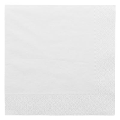 SERVIETTES ECOLABEL 2 PLIS  18 G/M2 33x33 CM BLANC OUATE (2400 UNITÉS)