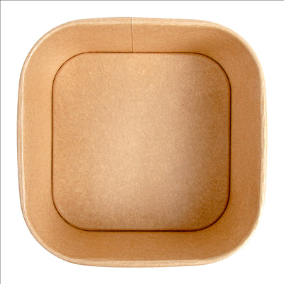 RÉCIPIENTS CARRÉS 1410 ML 320 + 26 PE G/M2 16,7x16,7x7,5 CM NATUREL KRAFT (300 UNITÉS)