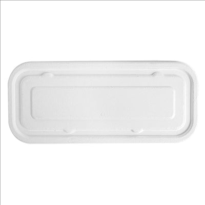 COUVERCLES POUR 257.51, 257.52, 257.53 'BIONIC' 500 ML 23,2x10,2x1 CM BLANC BAGASSE (600 UNITÉS)