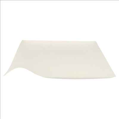 ASSIETTES KAKU XL 'BIONIC'  24,6x24,6x4 CM BLANC BAGASSE (100 UNITÉS)