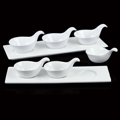 BASE 3 CAVITÉS  34,5x12 CM BLANC PORCELAINE (4 UNITÉS)