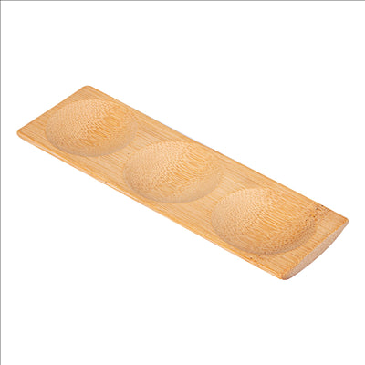 TRIPLE ASSIETTES  18x5,5x1 CM NATUREL BAMBOU (12 UNITÉS)