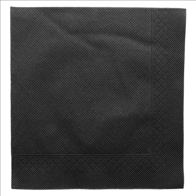 SERVIETTES ECOLABEL 4 PLIS 'QUATTRO' 21 G/M2 45x45 CM NOIR OUATE (750 UNITÉS)