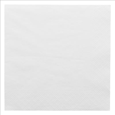 SERVIETTES 2 PLIS  18 G/M2 20x20 CM BLANC OUATE (4800 UNITÉS)