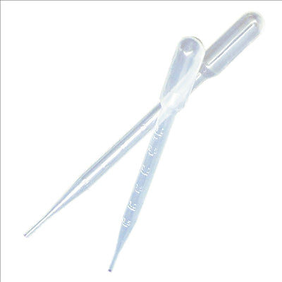 PIPETTES 3 ML 16 CM TRANSPARENT LDPE (1000 UNITÉS)