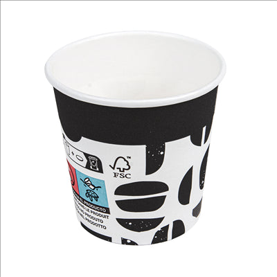 GOBELETS BOISSONS CHAUDES 1 PAROI 'JAVA' 120 ML 230 + 18 PE G/M2 Ø6,2/4,5x6 CM BLANC CARTON (1000 UNITÉS)