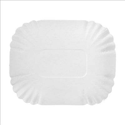 PLATEAUX  300 G/M2 15x12x2 CM BLANC CARTON (2000 UNITÉS)