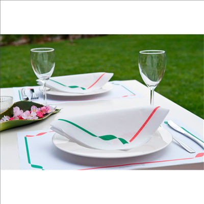 SERVIETTES ECOLABEL 'DOUBLE POINT - TRATTORIA' 18 G/M2 40x40 CM BLANC OUATE (1200 UNITÉS)