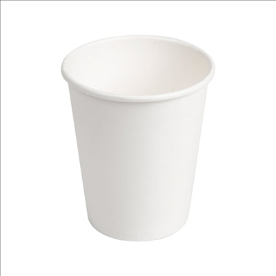 GOBELETS EN SACHET 240 ML 280 + 18 PE G/M2 Ø8/5,6x9,2 CM BLANC CARTON (1000 UNITÉS)