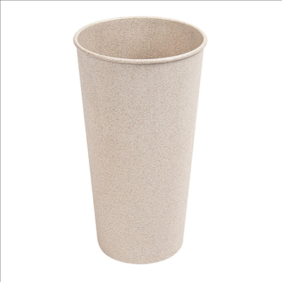 VERRES RÉUTILISABLES 400 ML Ø7,6/5,3x13,6 CM NATUREL RICE HUSK BIOCOMPOSITE (500 UNITÉS)