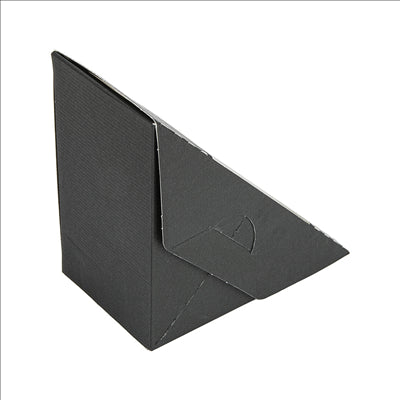 BOÎTES SANDWICH AVEC FENÊTRE - DOBLE 'THEPACK' 230 G/M2 + OPP 12,4x12,4x7,5 CM NOIR CARTON ONDULÉ NANO-MICRO (500 UNITÉS)