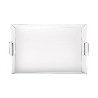 PLATEAUX REGROUPER  390 G/M2 54,5x38,5x9,5 CM BLANC CARTON (50 UNITÉS)