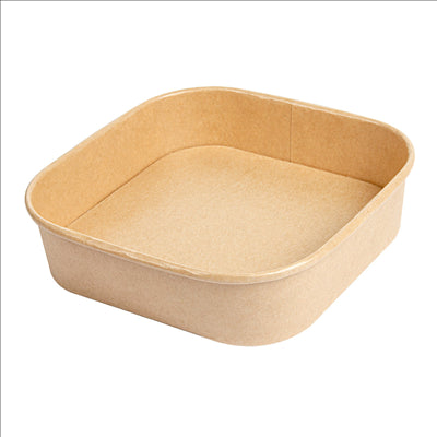 RÉCIPIENTS CARRÉS 750 ML 320 + 26 PE G/M2 16,7x16,7x4,3 CM NATUREL KRAFT (300 UNITÉS)