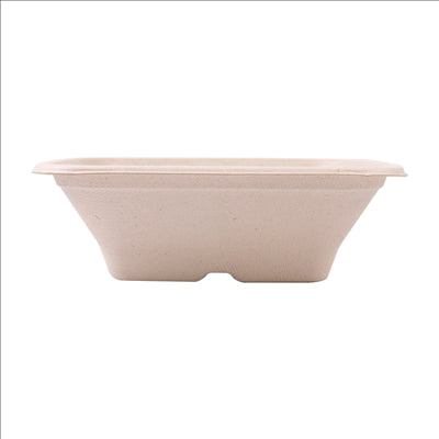 BOLS CARRÉS 'BIONIC' 700 ML 18x18x6 CM NATUREL BAGASSE (400 UNITÉS)