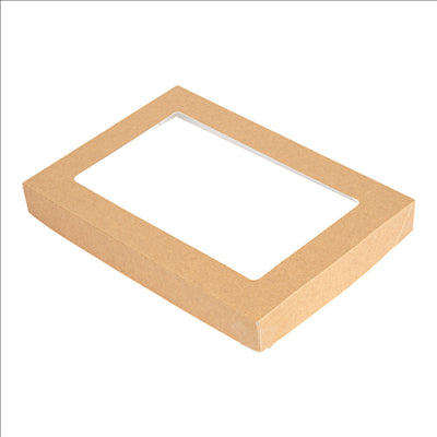 COUVERCLES AVEC FENÊTRE POUR BOÎTES 254.72 'THEPACK' 240 G/M2 22x15x2 CM NATUREL CARTON ONDULÉ NANO-MICRO (200 UNITÉS)