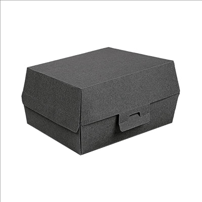 BOÎTES POUR FRITURES 'THEPACK' 230 G/M2 14,5x10,5x9 CM NOIR CARTON ONDULÉ NANO-MICRO (500 UNITÉS)