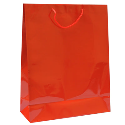 SAC BOUTIQUE ANSES CORDON  150 G/M2 40+15x50 CM ROUGE CELLULOSE (100 UNITÉS)