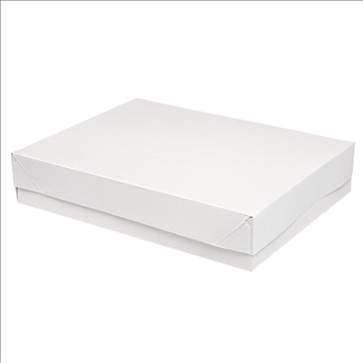 PLATEAUX + COUVERCLE 'THEPACK' 230 G/M2 23x17x4,5 CM BLANC CARTON ONDULÉ NANO-MICRO (200 UNITÉS)