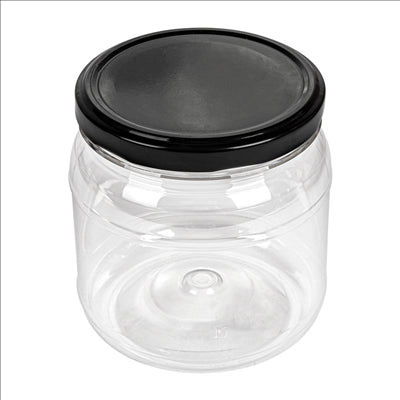 POT AVEC COUVERCLE 500 ML Ø10x10,5 CM TRANSPARENT PET (88 UNITÉS)