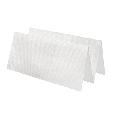 SERVIETTES ESSUIE-MAINS 2 PLIS ZIGZAG  37 G/M2 21x22,5 CM BLANC OUATE (4000 UNITÉS)