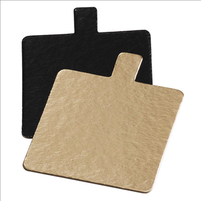 CARTON PÂTISSERIE DEUX FACES  950 G/M2 8x8 CM OR/NOIR CARTON (250 UNITÉS)