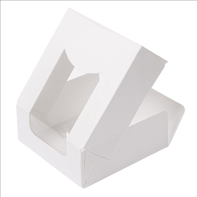 RÉCIPIENTS SUSHI+FÊNETRE 'THEPACK' 230 G/M2 + OPP 10x10x4 CM BLANC CARTON ONDULÉ NANO-MICRO (400 UNITÉS)