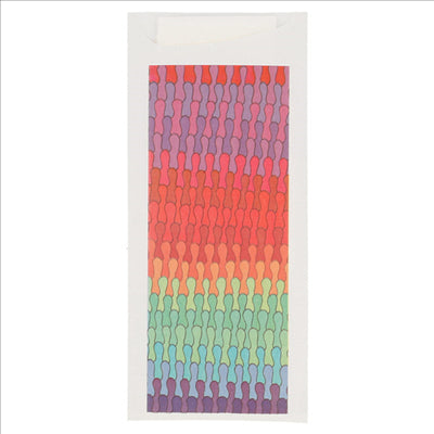 SACS POUR COUVERTS + SERVIETTE 'JUST IN TIME - COLORAMA' 90 + 10PE G/M2 8,5x19,5 CM BLANC AIRLAID (250 UNITÉS)