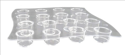 SUPPORTS RÉUTILISABLES POUR 16 VERRINES TUBES  15,5x15,5x1,6 CM TRANSPARENT PS (2 UNITÉS)