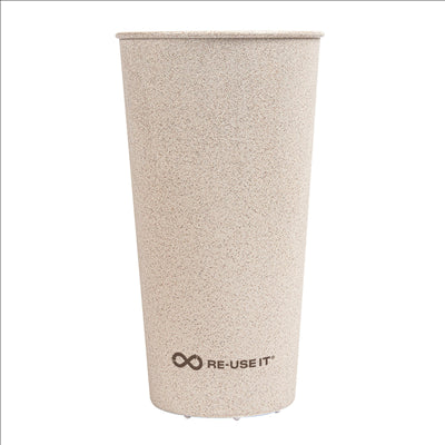 VERRES RÉUTILISABLES 400 ML Ø7,6/5,3x13,6 CM NATUREL RICE HUSK BIOCOMPOSITE (500 UNITÉS)