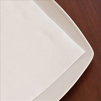 SERVIETTES ECOLABEL 'DOUBLE POINT' 18 G/M2 33x33 CM BLANC OUATE (1200 UNITÉS)