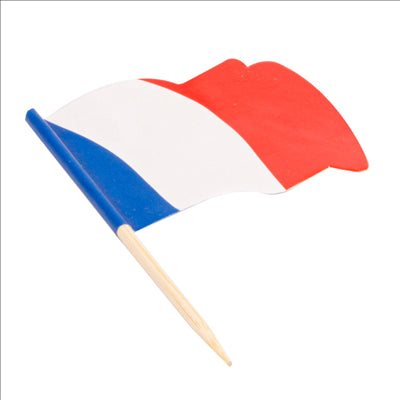 PETITS DRAPEAUX "FRANCE"  4x3/6,5 CM ASSORTI BOIS (144 UNITÉS)