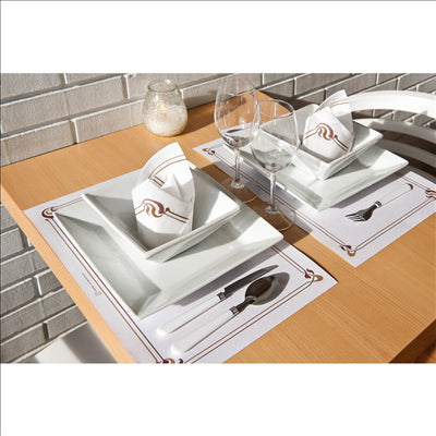 SETS DE TABLE MARRON & OCRE 'MAXIM' 48 G/M2 35x50 CM BLANC CELLULOSE (2000 UNITÉS)