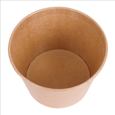 CONTAINERS POULET + COUVERCLES 2550 ML 337 + 18PE G/M2 Ø 18,9/14,7x14,9 CM NATUREL KRAFT (300 UNITÉS)