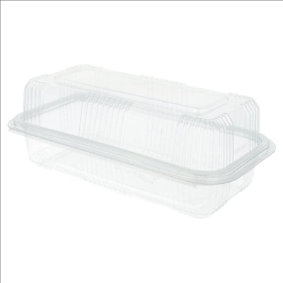 RÉCIPIENTS PÂTISSERIES + COUVERCLE 750 ML 10,8x20,5x7,5 CM TRANSPARENT RPET (600 UNITÉS)