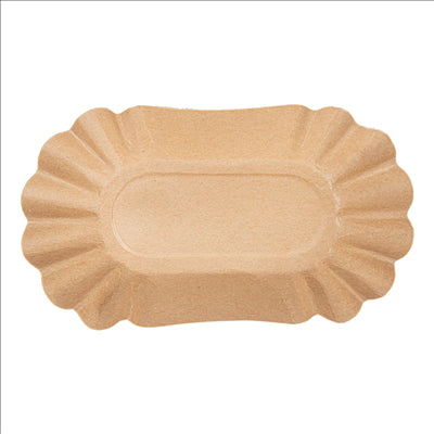 PLATEAUX OVALES  300 G/M2 17,5x10,5x3 CM NATUREL KRAFT (2000 UNITÉS)