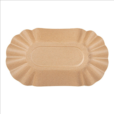 PLATEAUX OVALES  300 G/M2 19,5x11x3,2 CM NATUREL KRAFT (1000 UNITÉS)