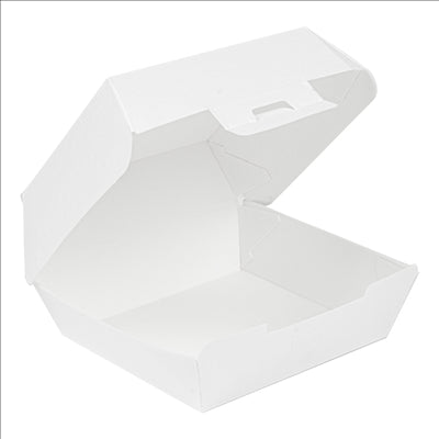 BOÎTES HAMBURGER 'THEPACK' 230 G/M2 13x12,5x6,2 CM (S) BLANC CARTON ONDULÉ NANO-MICRO (450 UNITÉS)