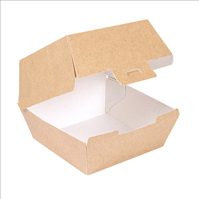 BOÎTES HAMBURGER 'THEPACK' 220 G/M2 14,4x13,6x9,2 CM (L+) NATUREL CARTON ONDULÉ NANO-MICRO (500 UNITÉS)