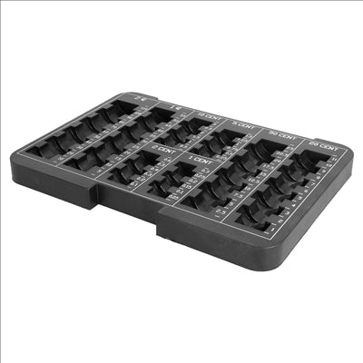 PLATEAU MONNAIES POUR CAISSE  24x17x1,8 CM NOIR PVC (1 UNITÉ)