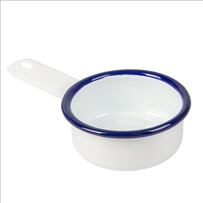 MINI SAUTOIRS 'ENAMELWARE' 100 ML 14,6x8x3 CM BLANC ACIER ÉMAILLÉ (6 UNITÉS)