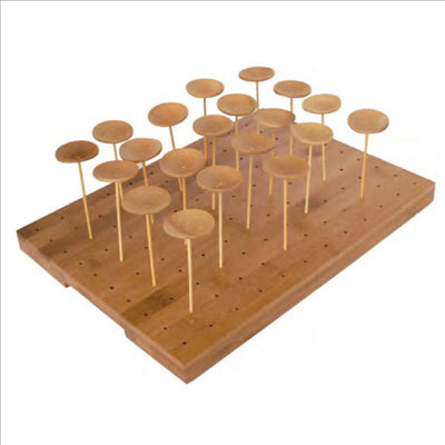 PLATEAU POUR 120 PIQUES  25x30x1,3 CM NATUREL BAMBOU (1 UNITÉ)